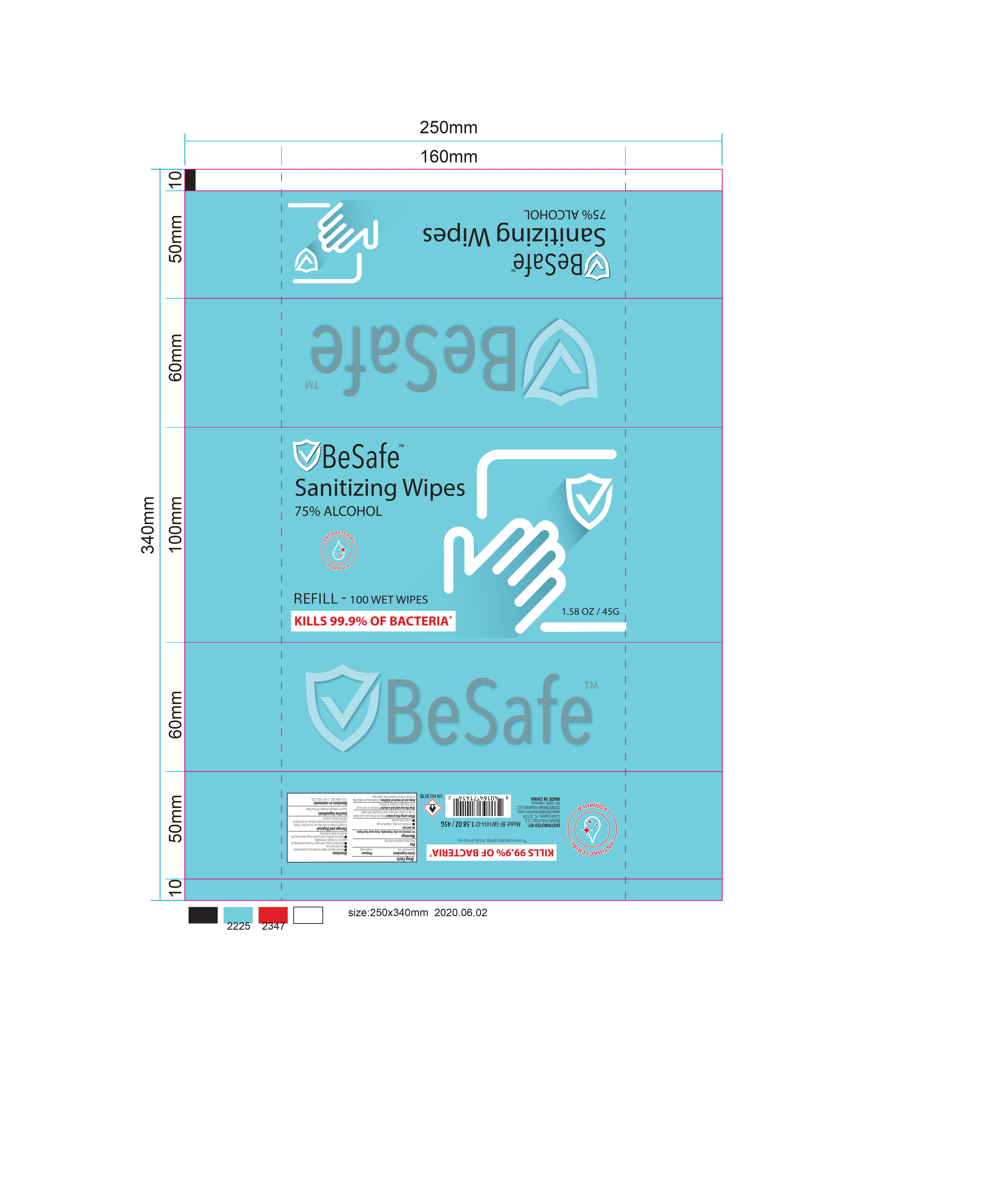 BeSafe 100 Wipes Refill Label