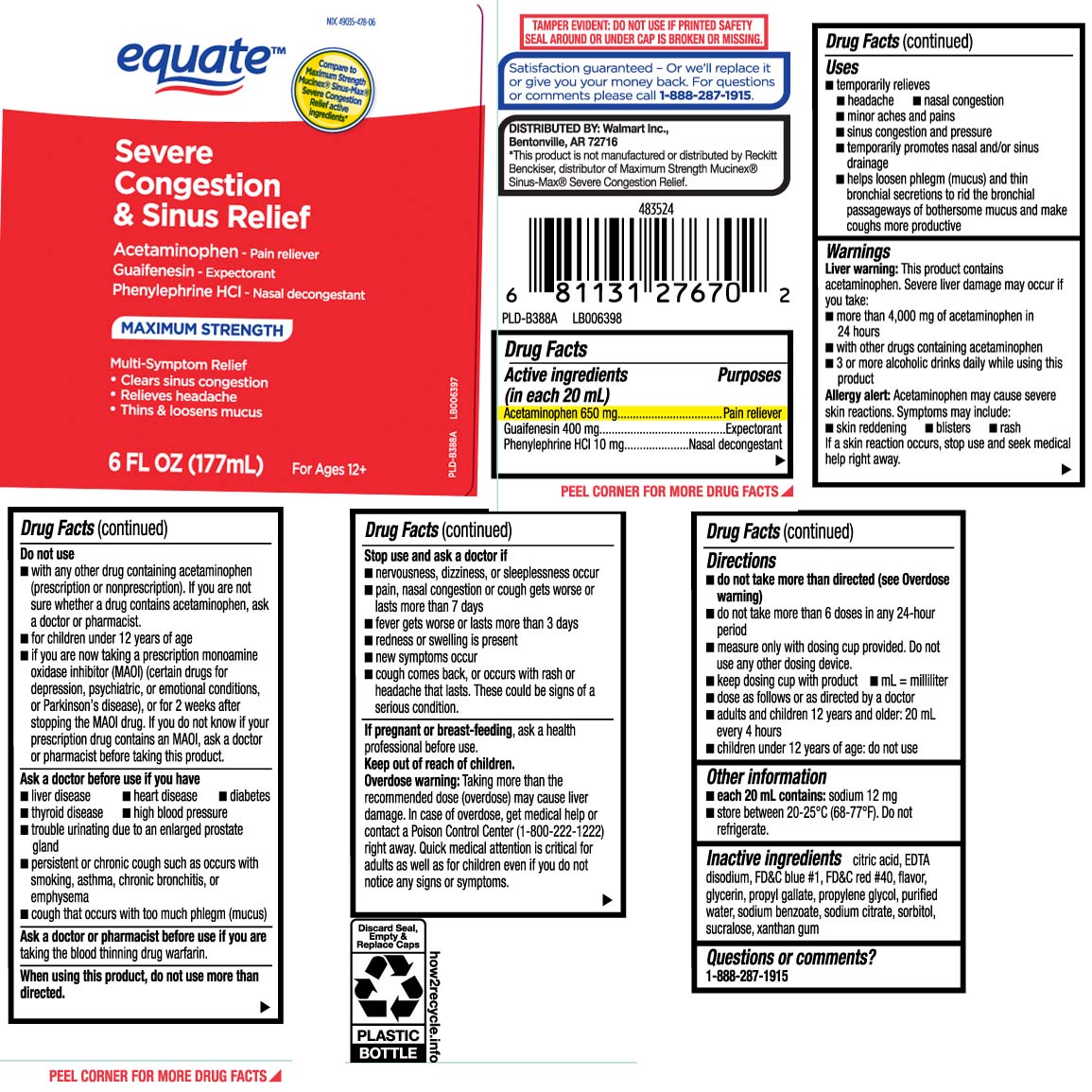 Acetaminophen 650 mg, Guaifenesin 400 mg, Phenylephrine HCL 10 mg