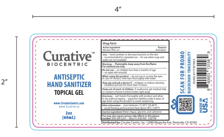 Curative Biocentric Antiseptic Hand Sanitizer 2oz