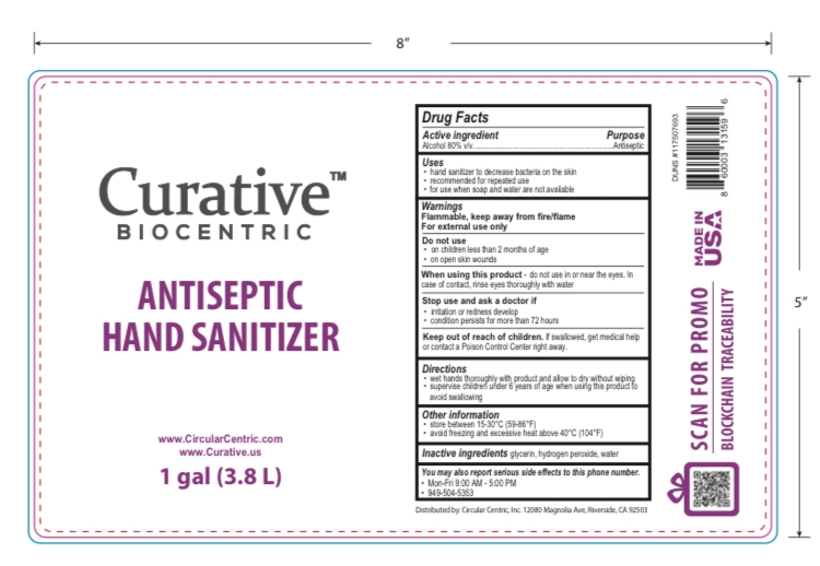 Curative Biocentric Antiseptic Hand Sanitizer 1gal or 3785mL
