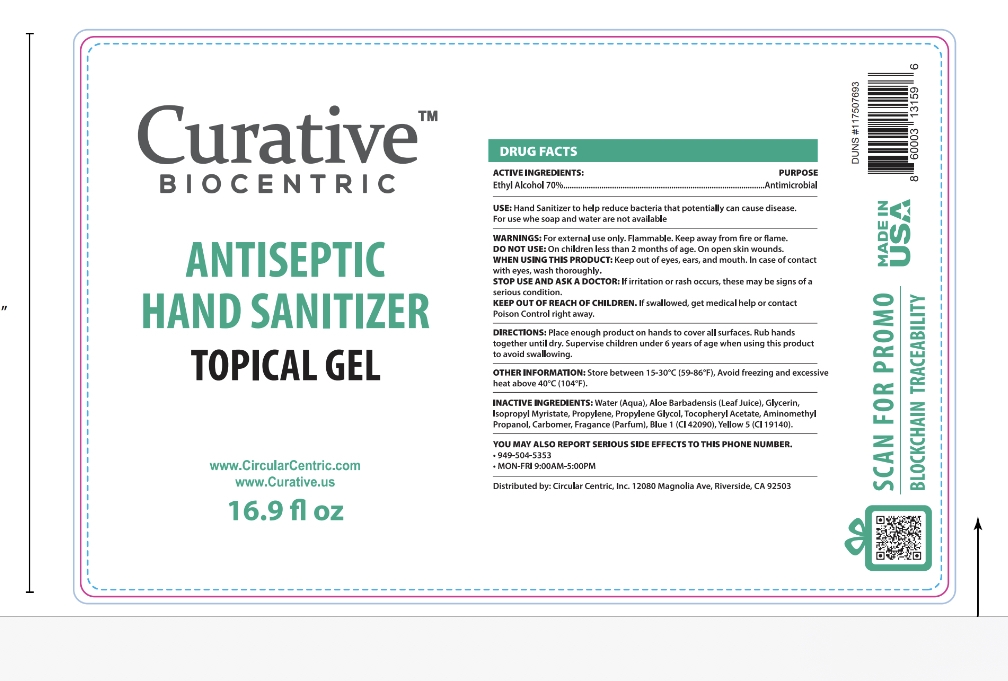 Curative Biocentric Antiseptic Hand Sanitizer 16.9oz or 500 mL