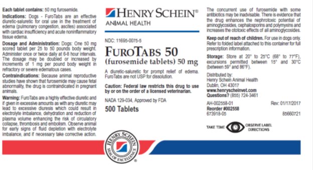 Picture of FuroTabs 50 mg 500 tablets label