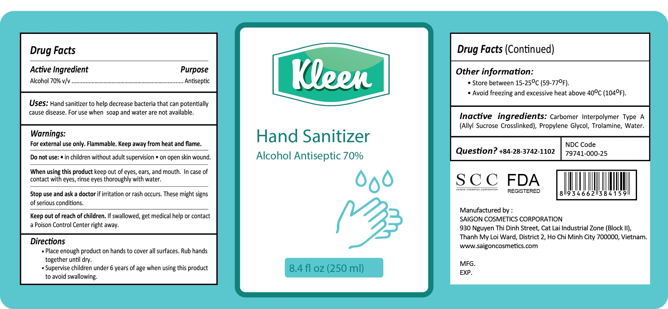 (Label) Kleen Hand Sanitizer 250 mL