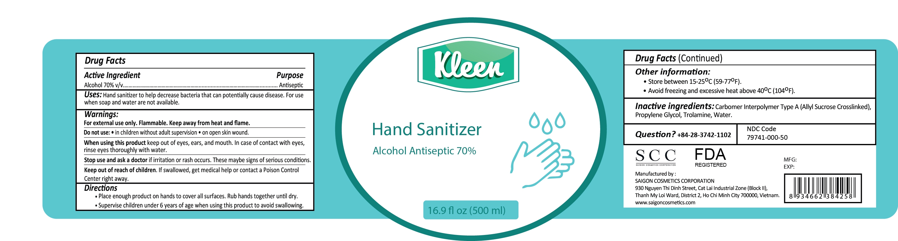(Label) Kleen Hand Sanitizer 500ml