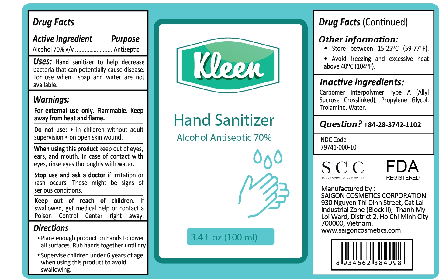 (Label) Kleen Hand Sanitizer 100ml 