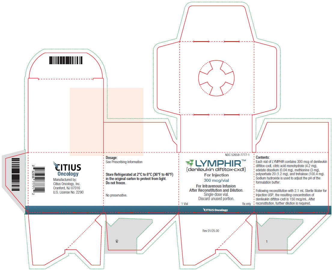 PRINCIPAL DISPLAY PANEL (Carton) LYMPHIR (denileukin diftitox-cxdl) for injection 300 mcg/vial Rx Only (Citius Oncology)