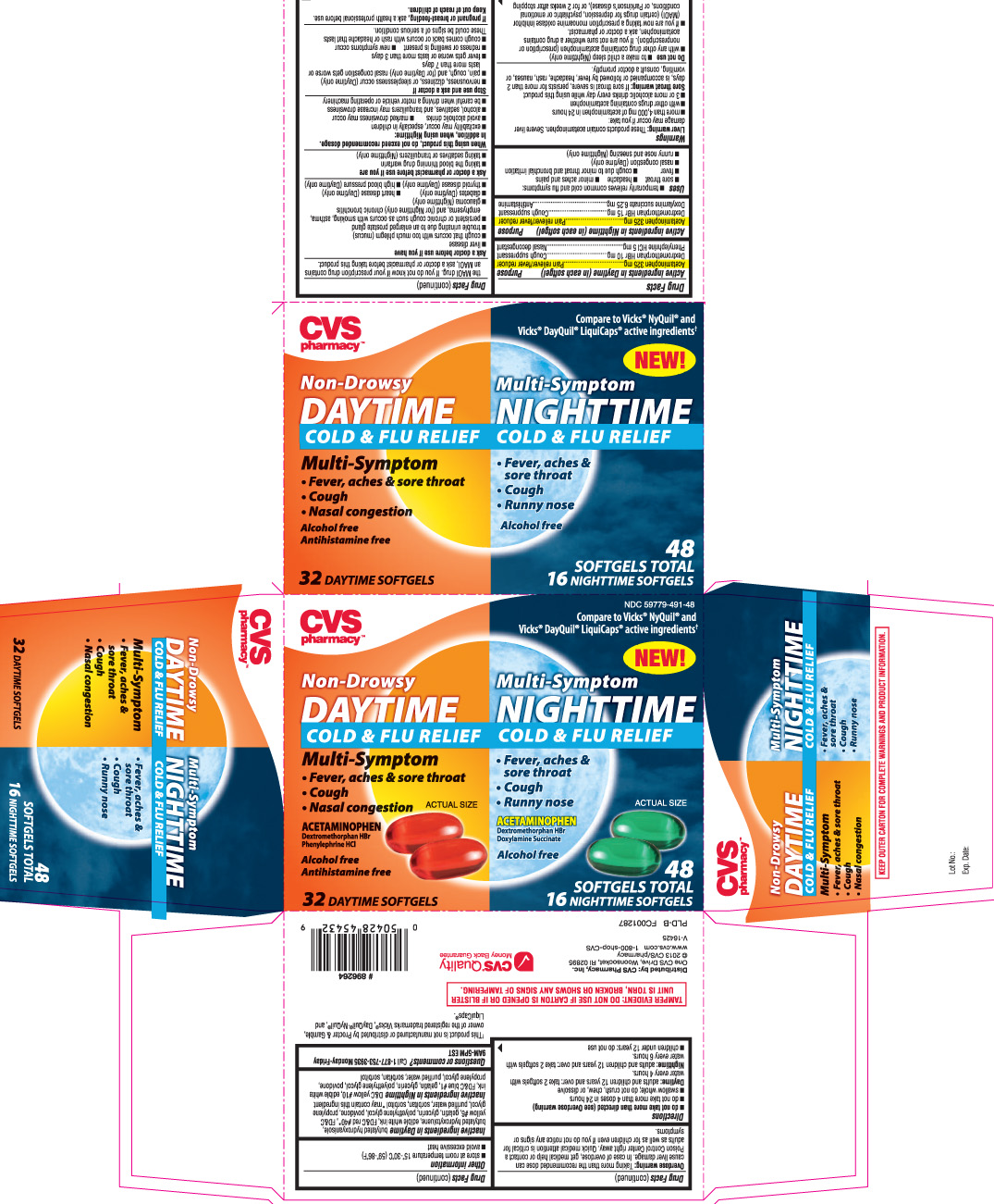 Acetaminophen 325 mg, Dextromethorphan HBr 10 mg, Phenylephrine HCl 5 mg, Dextromethorphan HBr 15 mg, Doxylamine succinate 6.25 mg
