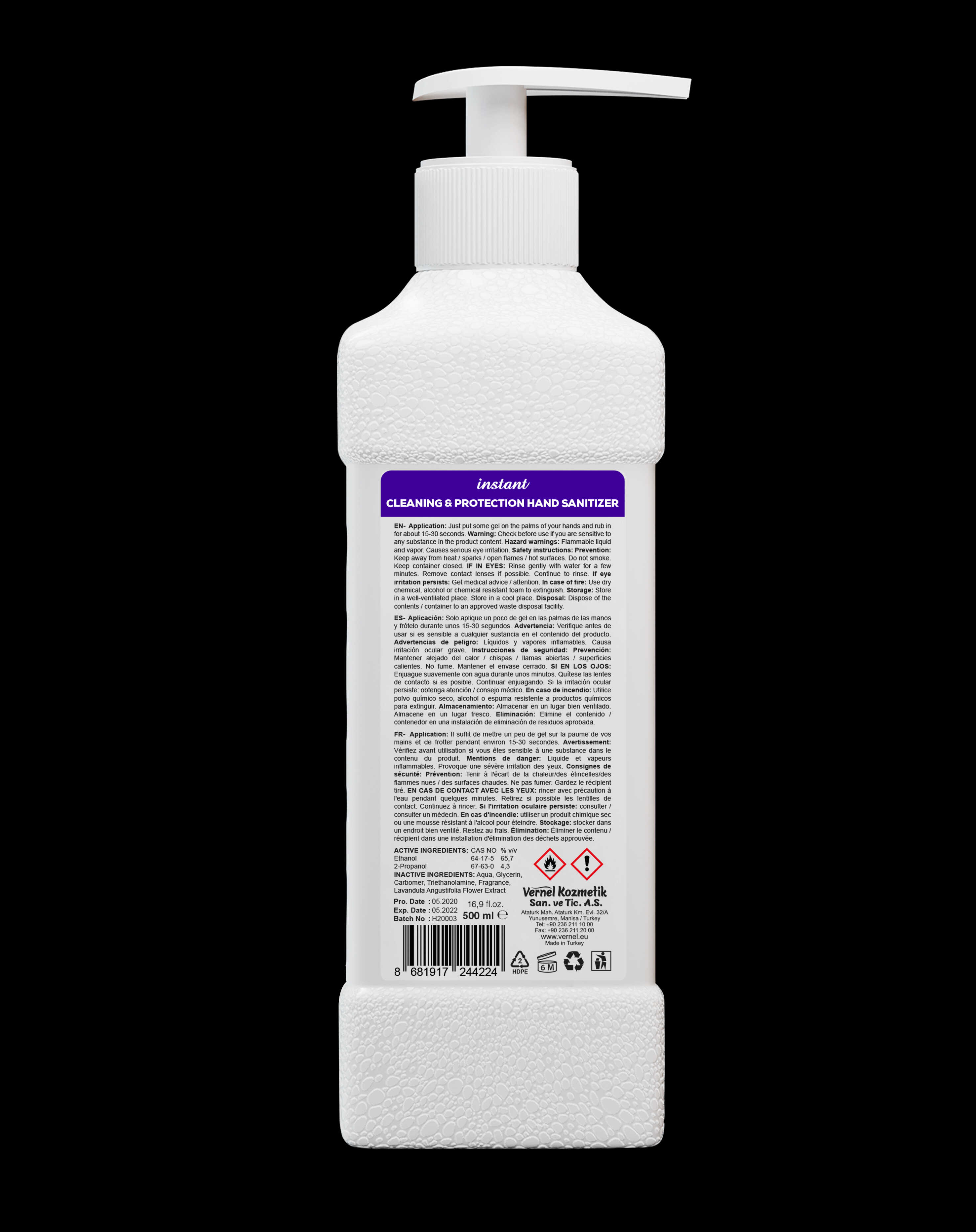 covidex gel 500 ml back