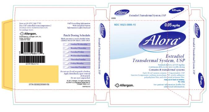 PRINCIPAL DISPLAY PANEL
Alora® Estradiol Transdermal System, USP
NDC: <a href=/NDC/0023-5886-15>0023-5886-15</a>
Carton of 8 systems 0.05 mg/day
