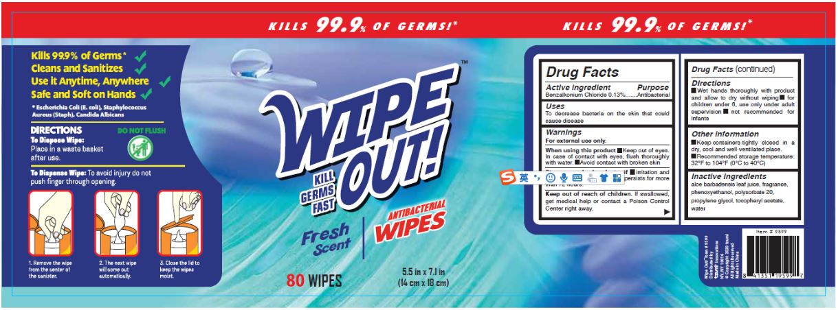 Wipe Out Antibacterial Wipes Fresh Scent