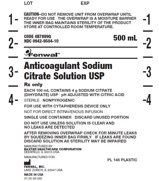 Anticoagulant Sodium Citrate Solution USP label