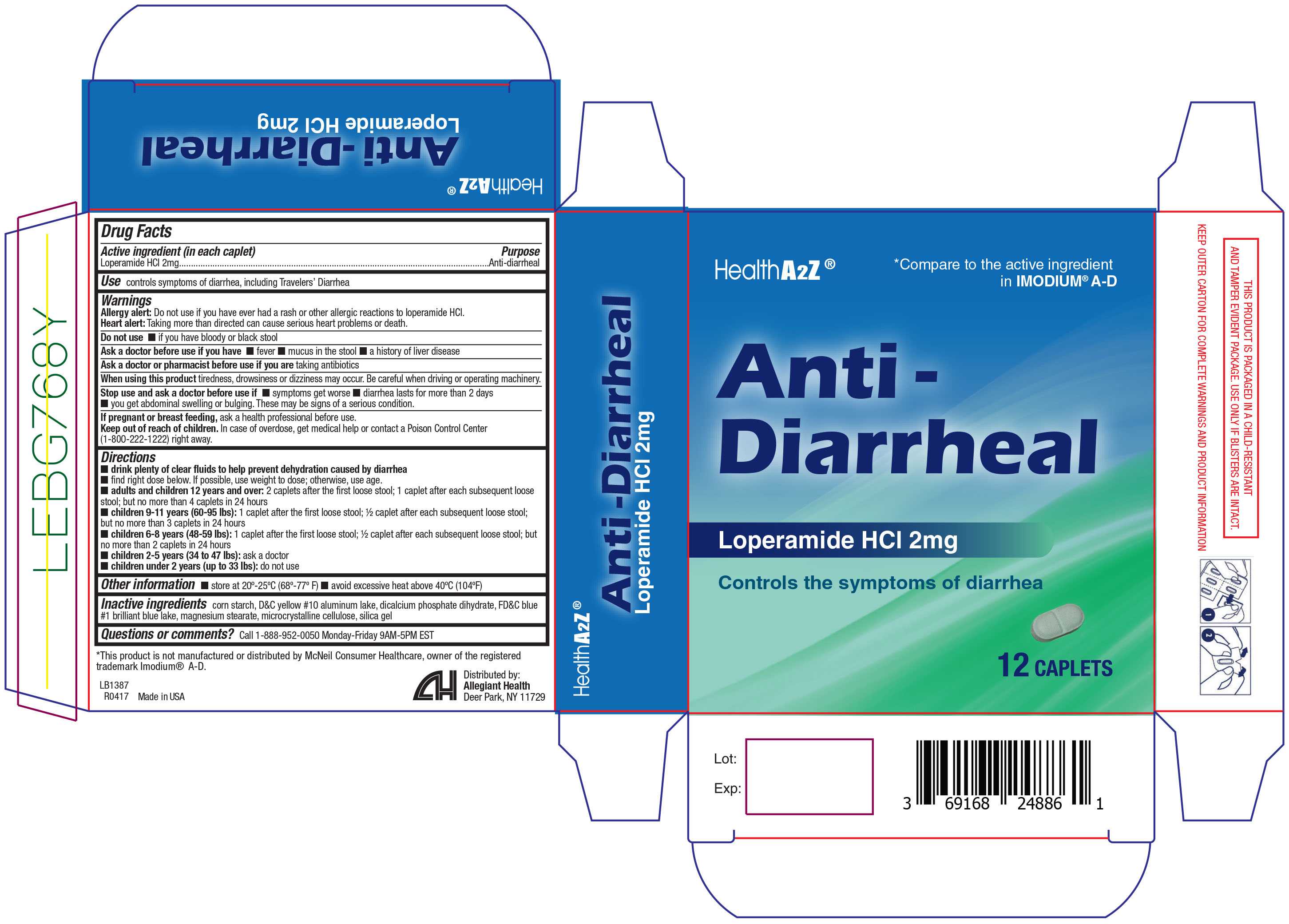 Anti-Diarrheal 12ct. Caplets