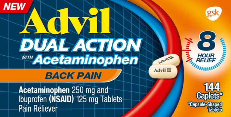 Advil Dual Action with Aceta Back Pain 144 Caplets