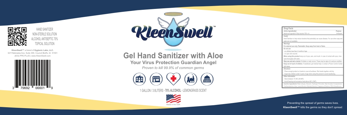 KleenSwell Gel Hand Sanitizer - 1 Gallon