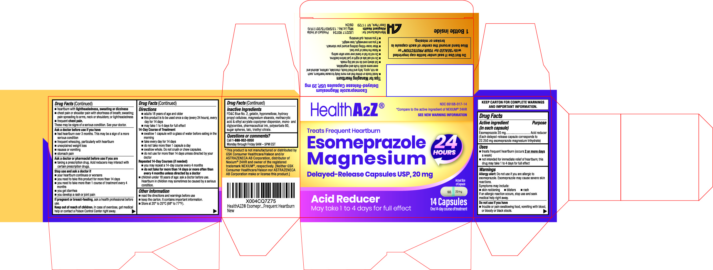 Esomeprazole 20 mg Carton 14ct