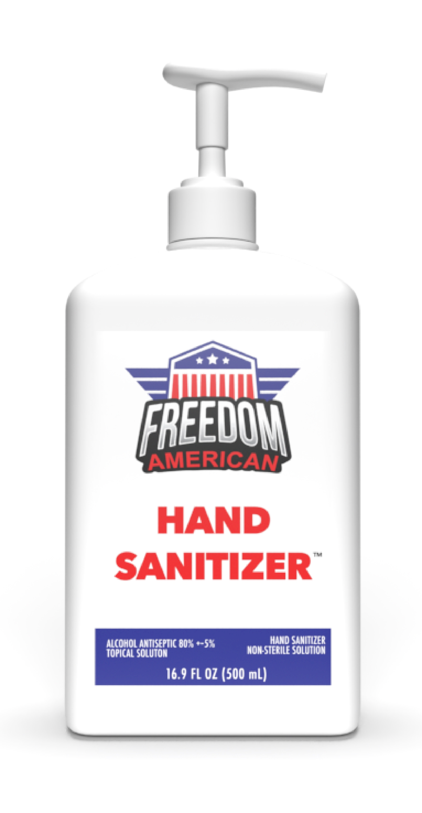 Freedom American 16.9 oz (500 mL) Hand Sanitizer Bottle Front Label