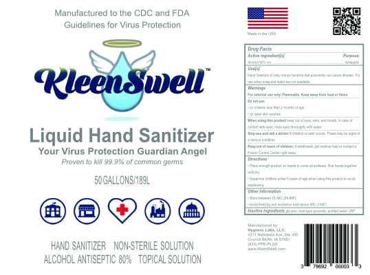 KleenSwell Liquid Hand Sanitizer 50 Gallon Drum