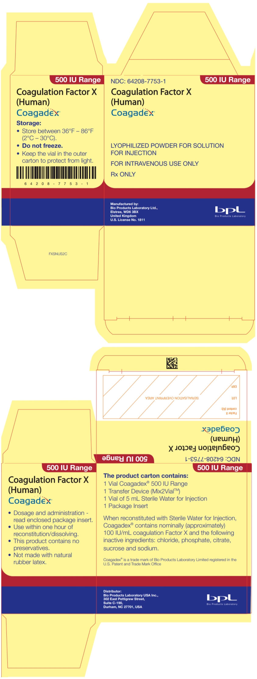 PRINCIPAL DISPLAY PANEL - 500 IU Kit Carton