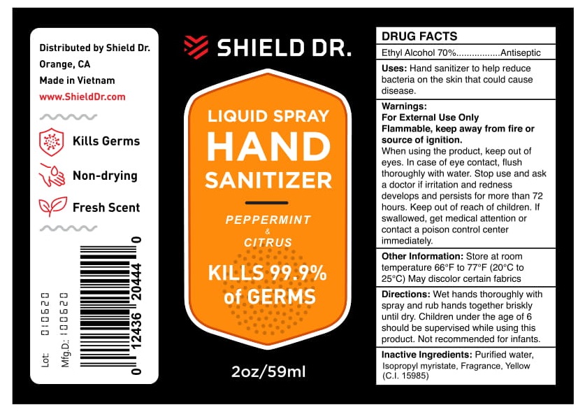Shield Dr Hand Sanitizer liquid spray label 3