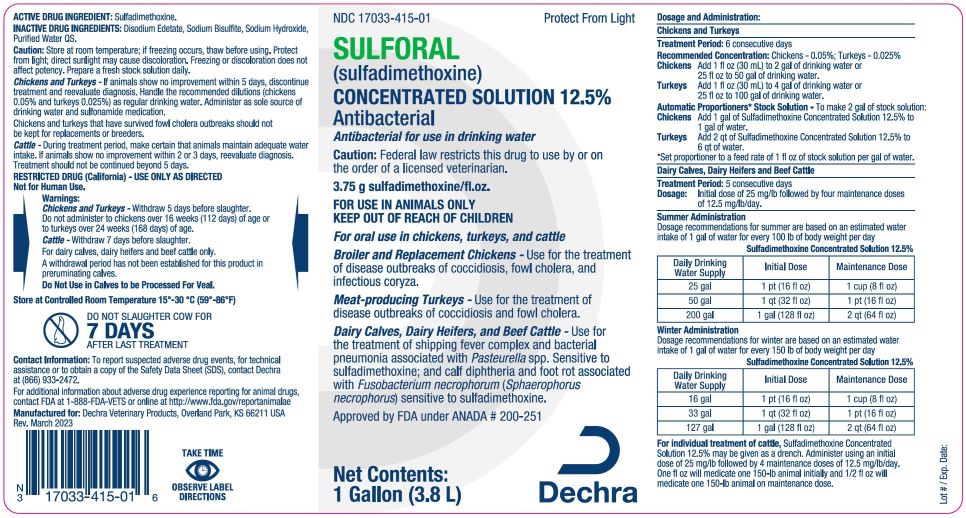 Dechra Sulforal 1gal Container Label