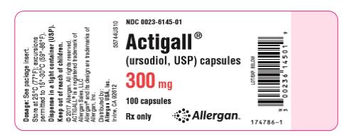 NDC: <a href=/NDC/0023-6145-01>0023-6145-01</a>
Actigall
(ursodiol, USP) capsules
300 mg
100 capsules
Rx only 
