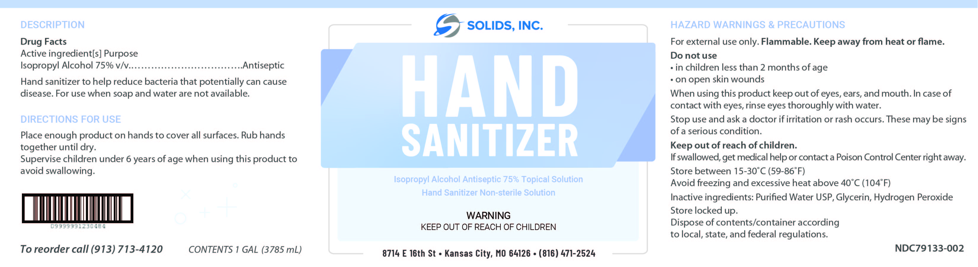 IPA Hand Sanitizer GAL