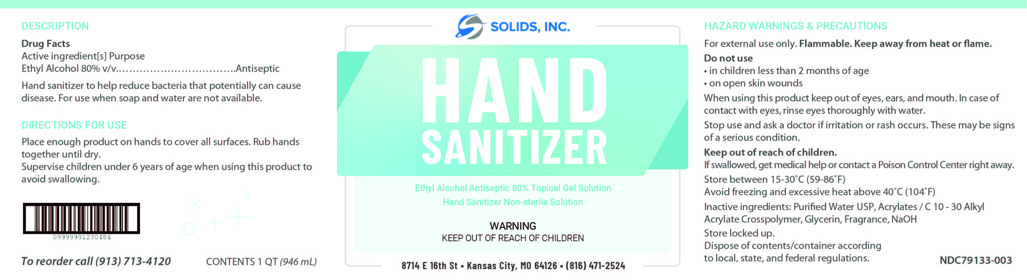 Ethanol Hand Sanitizer Gel QT