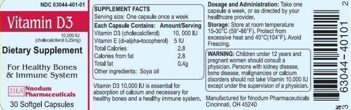 Nnodum Vitamin D3 Label