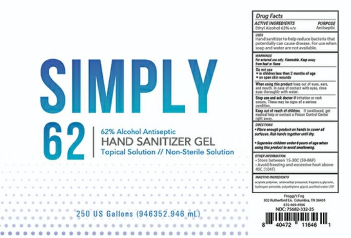 Simply 62 Hand Sanitizer Gel