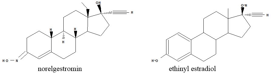 Norelgestromin and Ethinyl Estradiol Structural Formulas