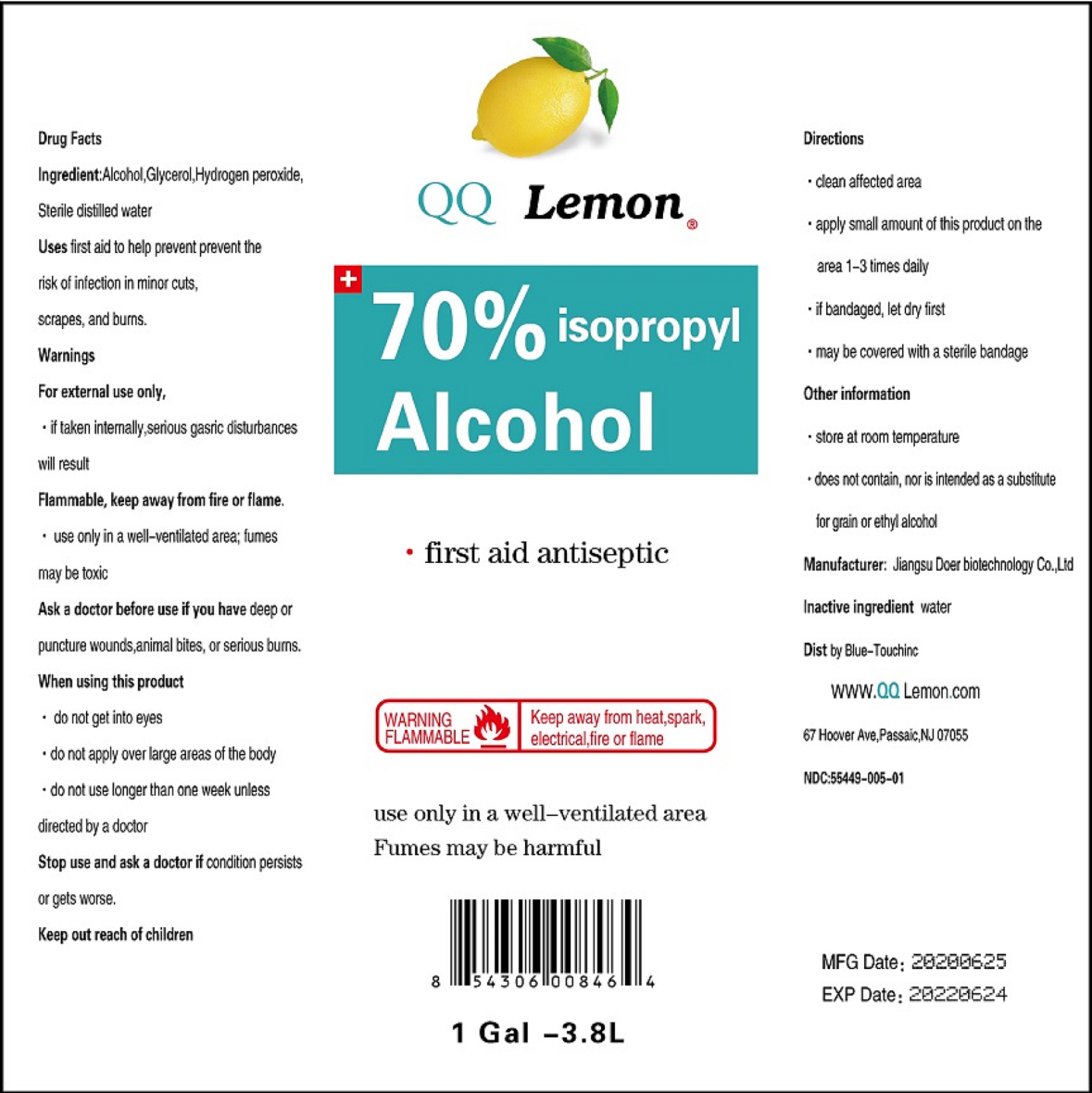 3800 ml label