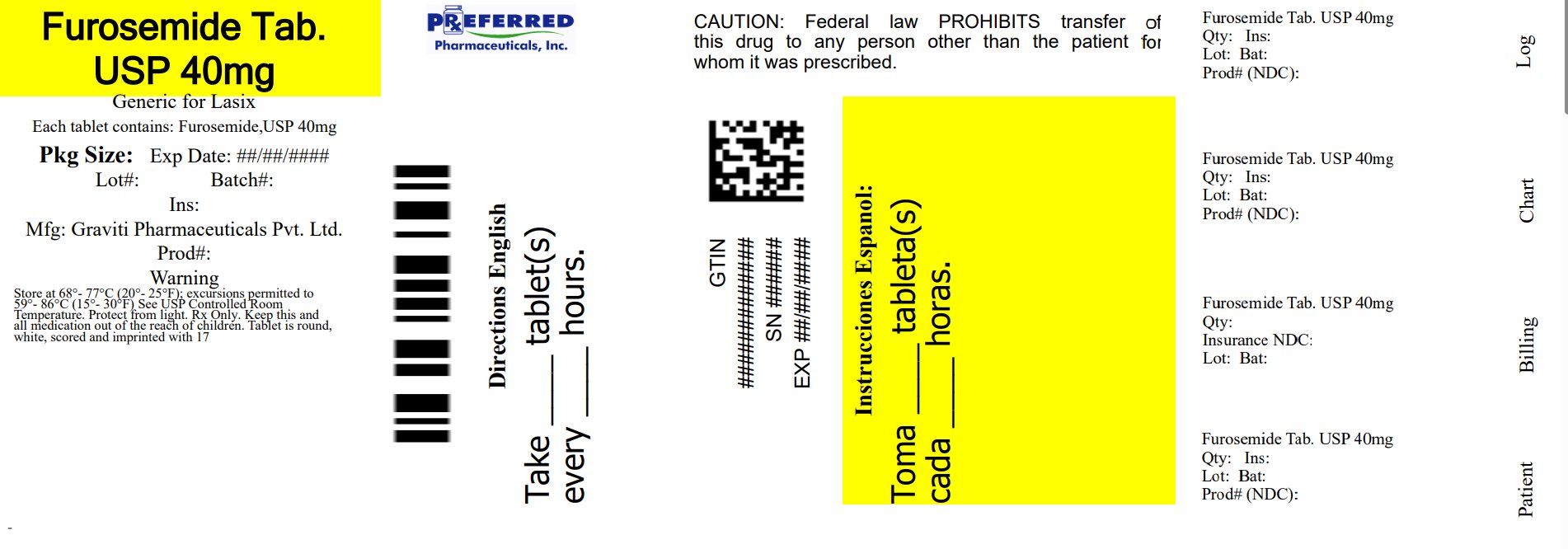 Furosemide Tab USP 40mg 