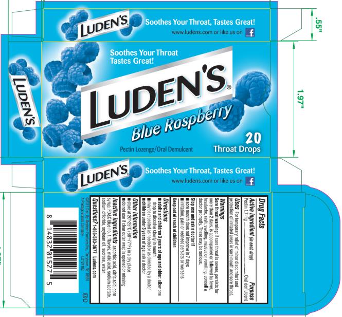 PRINCIPAL DISPLAY PANEL
Luden’s Pectin Lozenge/Oral Demulcent
Blue Raspberry
20 Throat Drops
