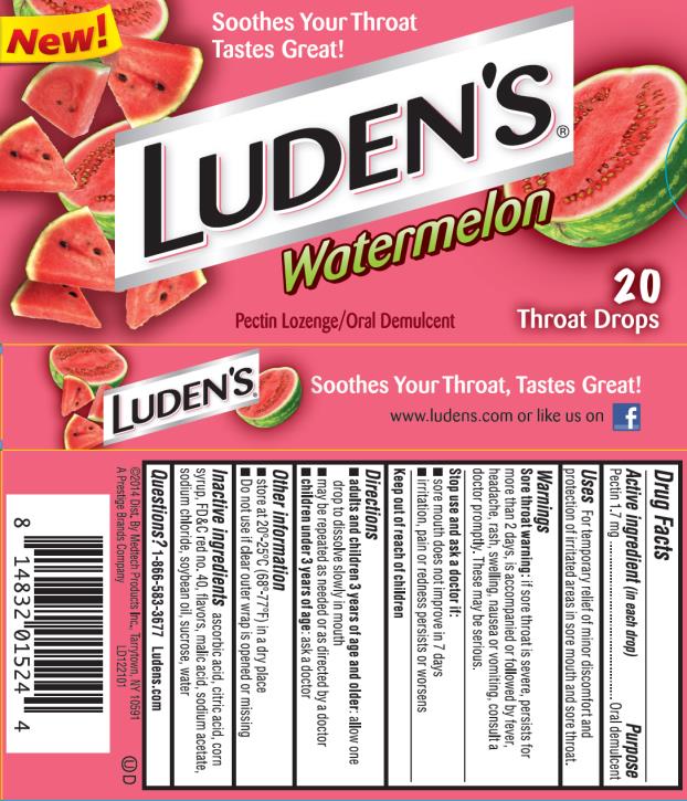 PRINCIPAL DISPLAY PANEL
Luden’s Pectin Lozenge/Oral Demulcent
Watermelon
20 Throat Drops
