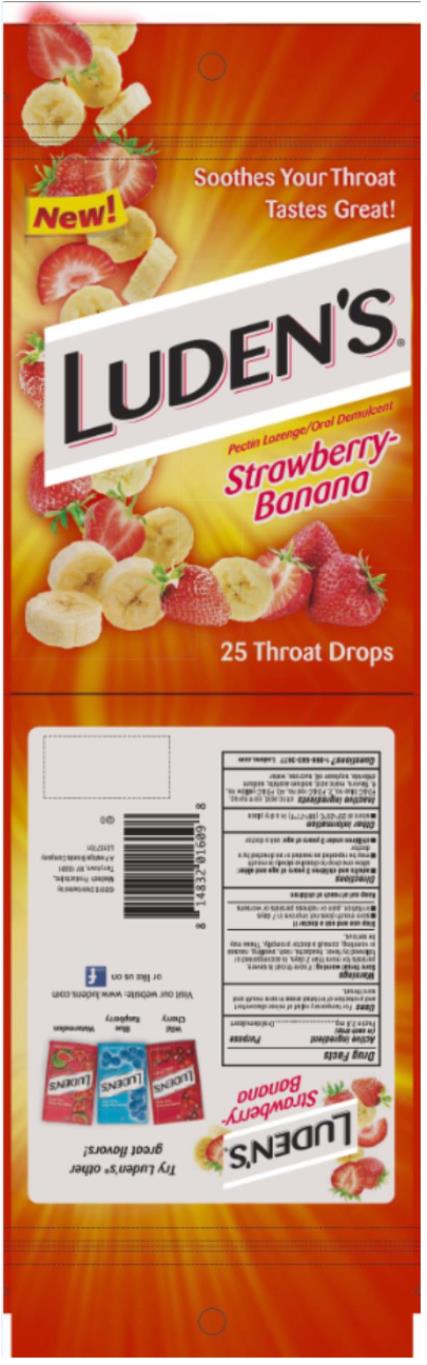 PRINCIPAL DISPLAY PANEL
Luden’s Strawberry-Banana Pectin lozenge / Oral Demulcent
25 Throat drops
