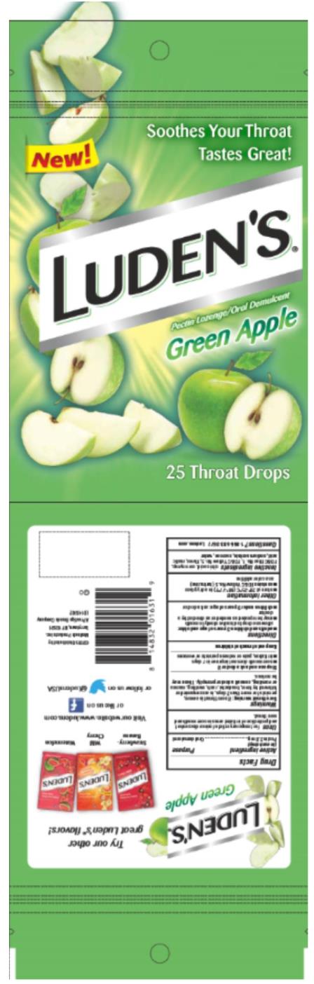 PRINCIPAL DISPLAY PANEL
Luden’s Green Apple Pectin lozenge / Oral Demulcent
25 Throat drops
