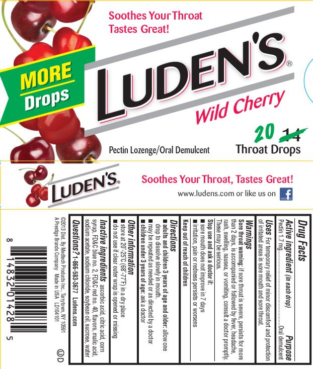 PRINCIPAL DISPLAY PANEL
Luden’s Wild Cherry Pectin lozenge / Oral Demulcent
20 Throat drops
