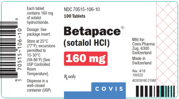 Principal Display Panel - 160 mg Betapace