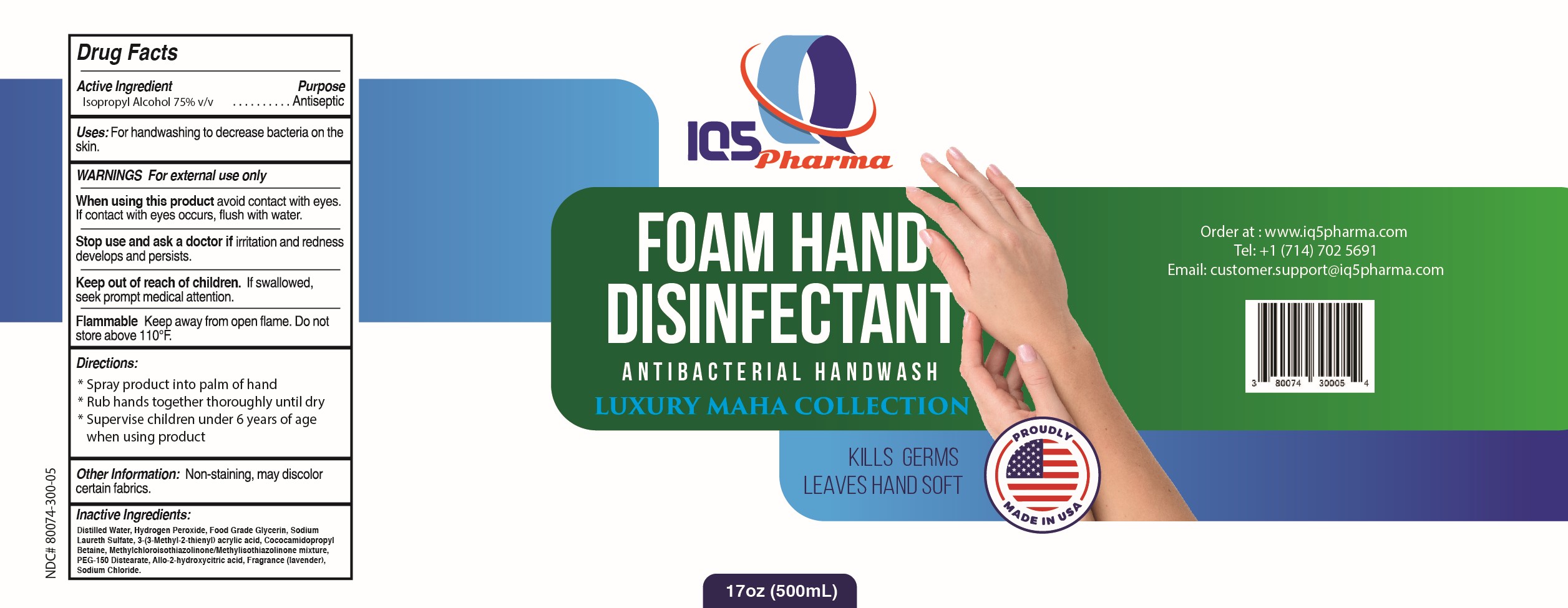 500mL Foam disinfectant disp