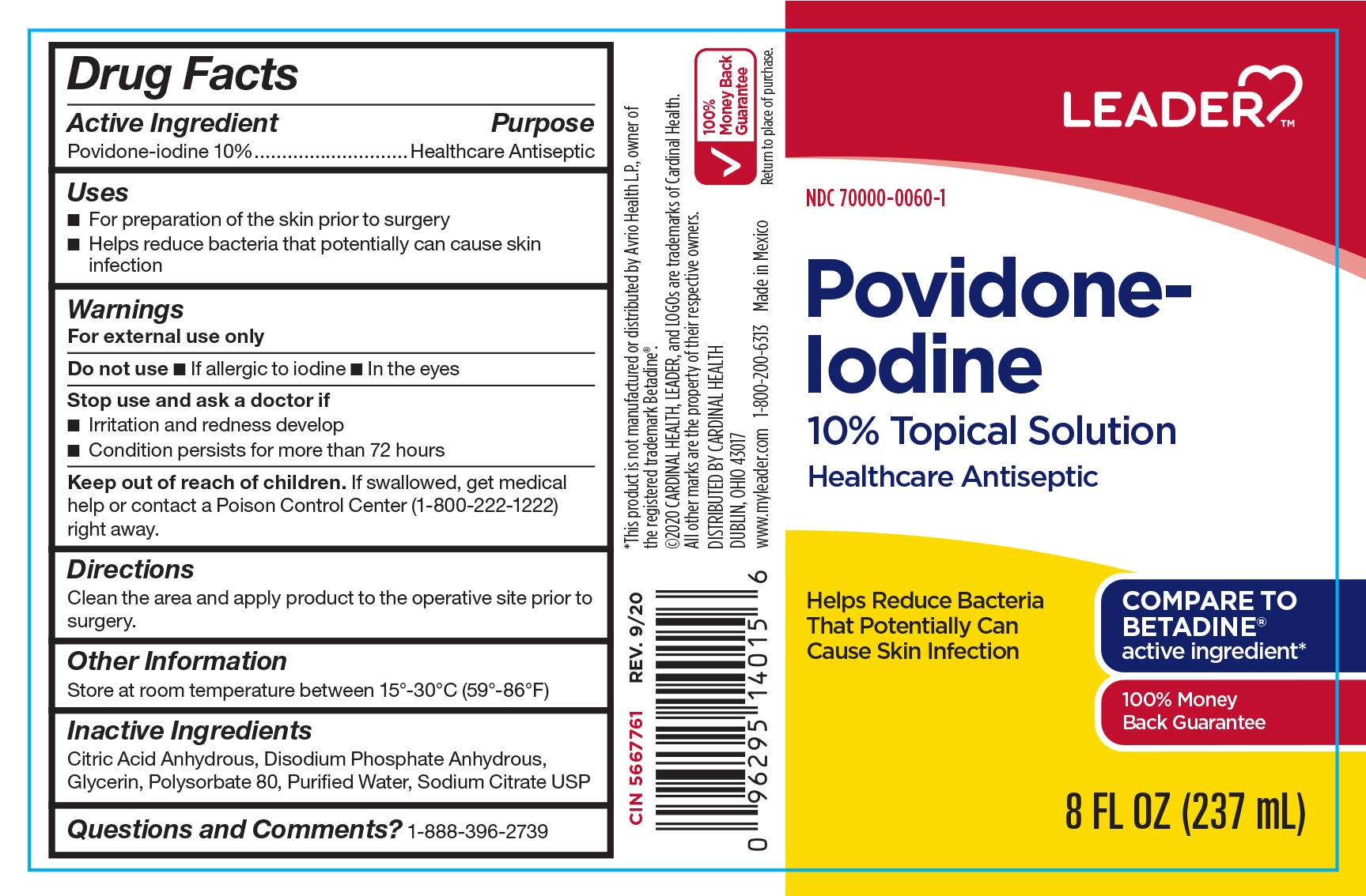 Composition: 5% Betadine Povidone Iodine Solution, Packaging Size
