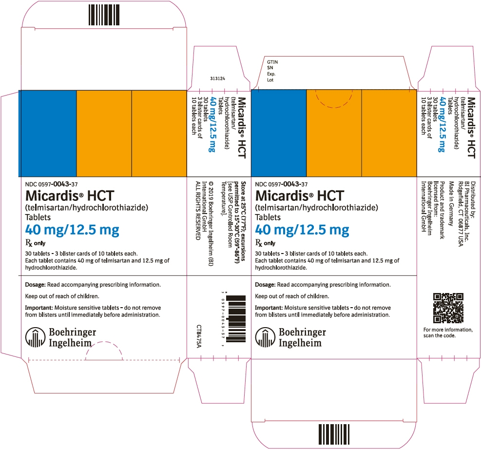 PRINCIPAL DISPLAY PANEL - 40 mg/12.5 mg Tablet Blister Pack Carton