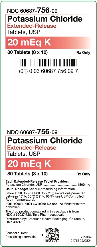 20 mEq Potassium Chloride ER Tablets Carton 80