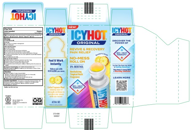ICYHOT 
ORIGINAL
REVIVE & RECOVERY
PAIN RELIEF
NO-MESS
ROLL ON
Revitalizing Tropical Rush Fragrance 


