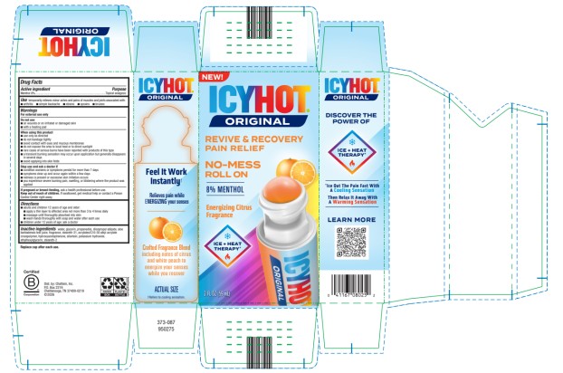 ICYHOT 
ORIGINAL
REVIVE & RECOVERY
PAIN RELIEF
NO-MESS
ROLL ON
Energizing Citrus Fragrance 

