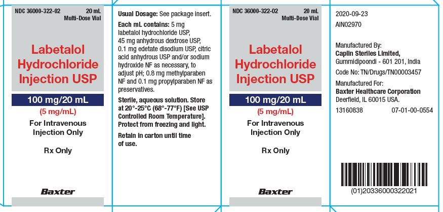 Beta-Adrenergic Blocking Agent Labetalol HCl 5 mg / mL Intravenous  Injection Multiple Dose Vial 40 mL