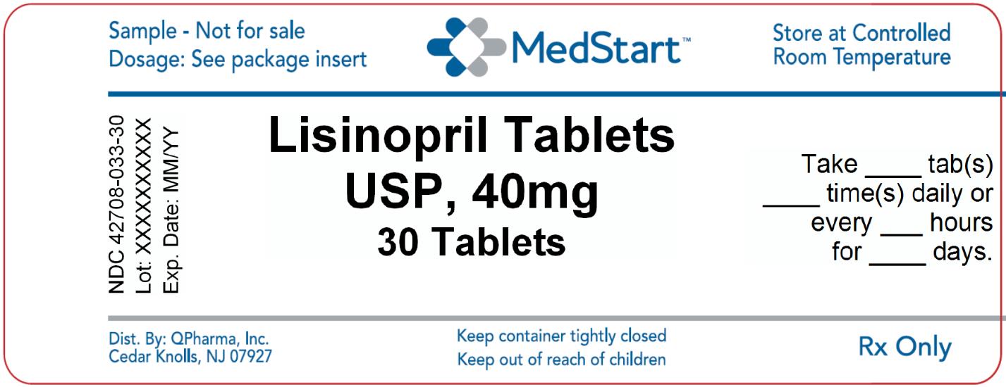 42708-033-30 Lisinopril Tablets USP 40mg x 30 V2