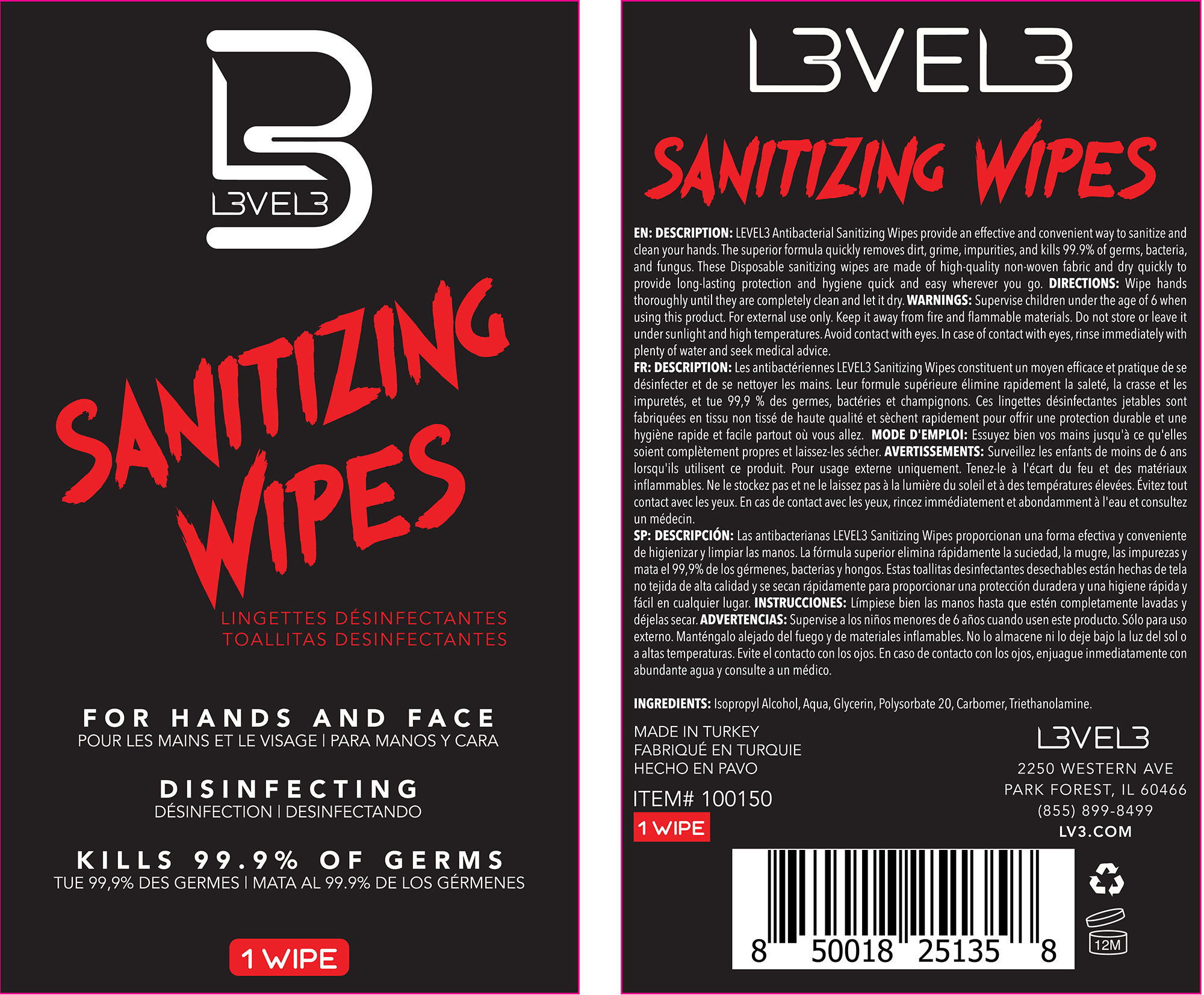Sanitizing Wipe 1pk