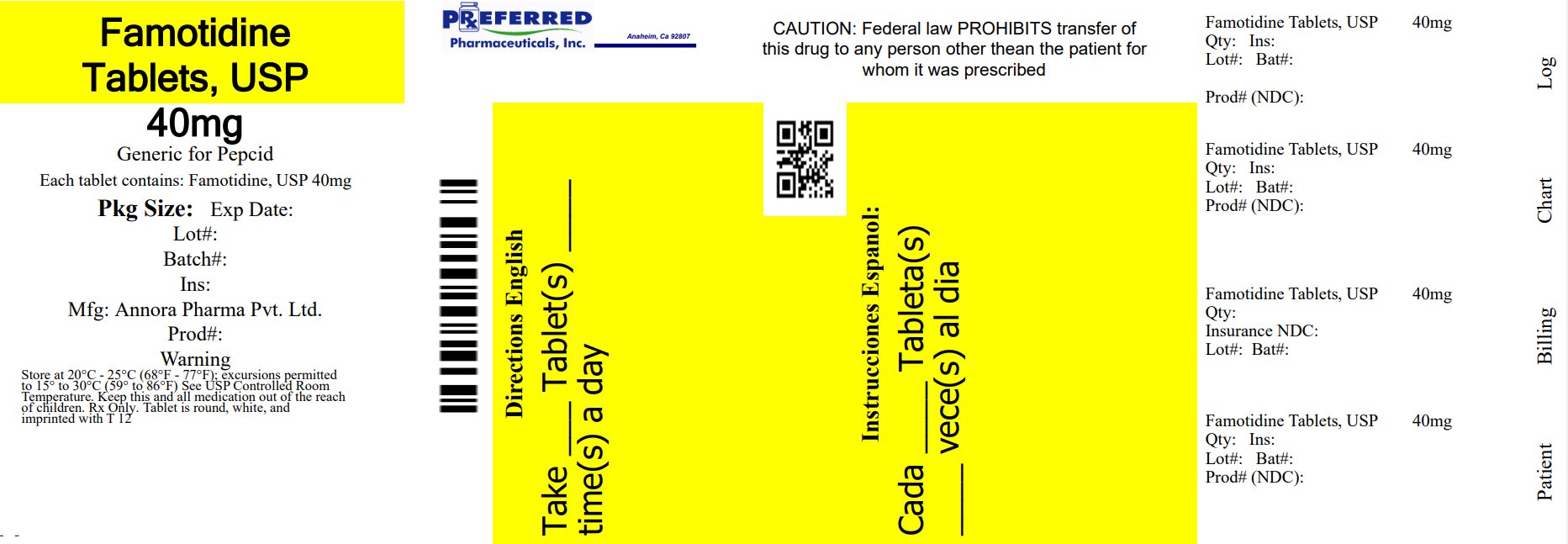 Famotidine Tablets USP 40mg 