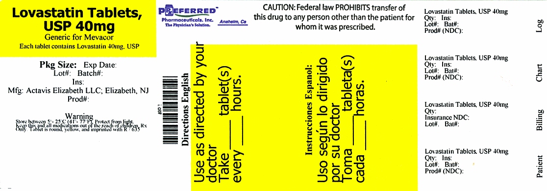 Lovastatin Tablets, USP 40mg