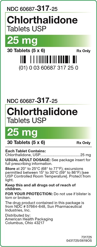 25 mg Chlorthalidone Tablets Carton